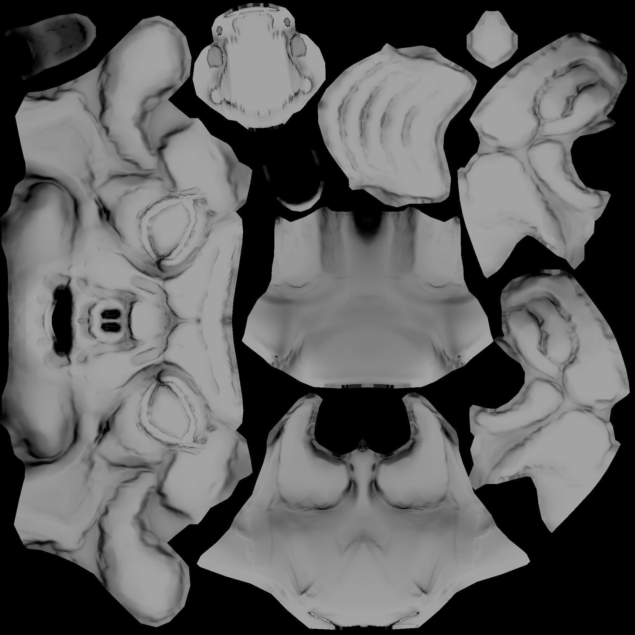AlienHead bust of alien head Low-poly 3D model_11