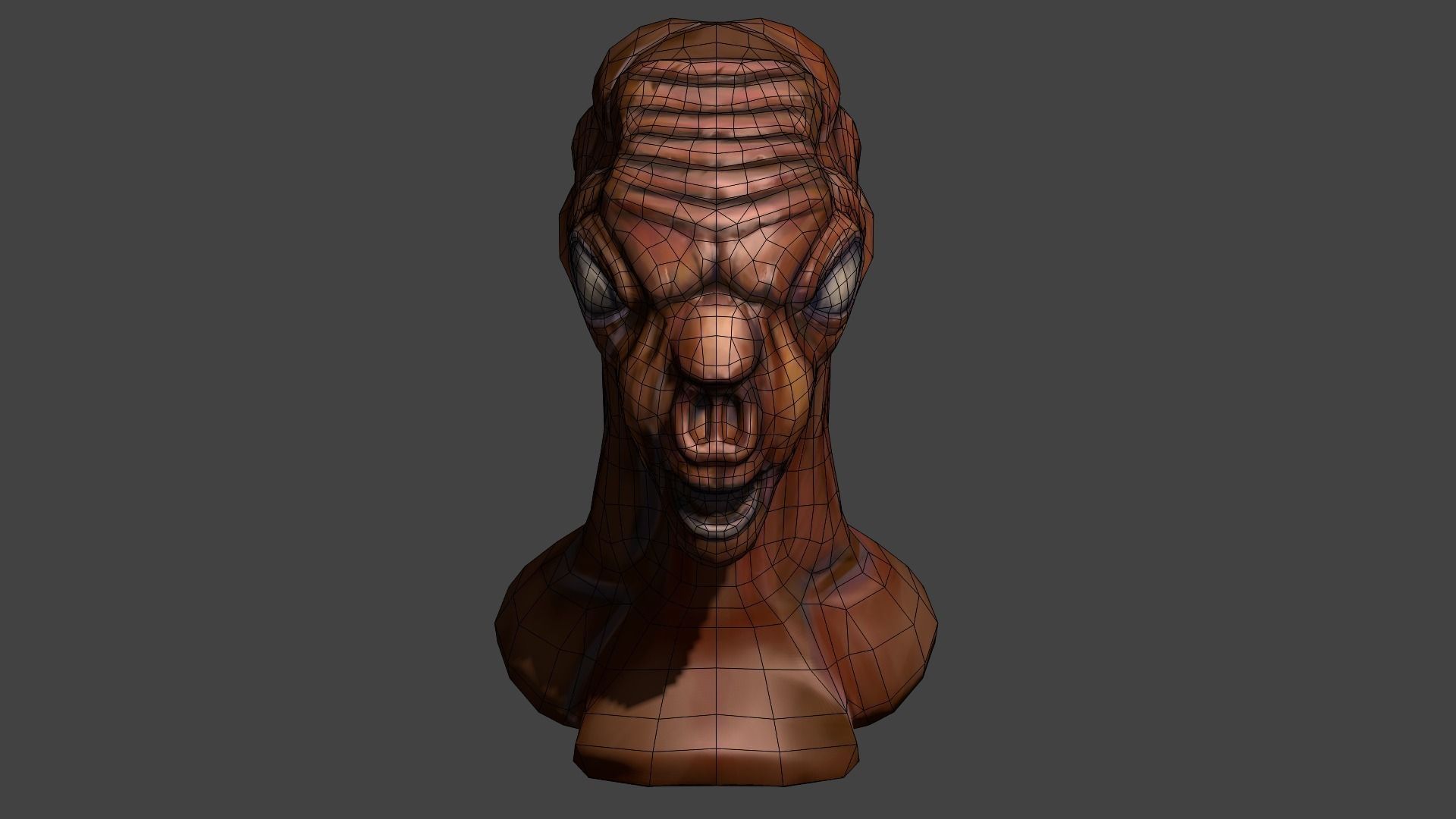 AlienHead bust of alien head Low-poly 3D model_2