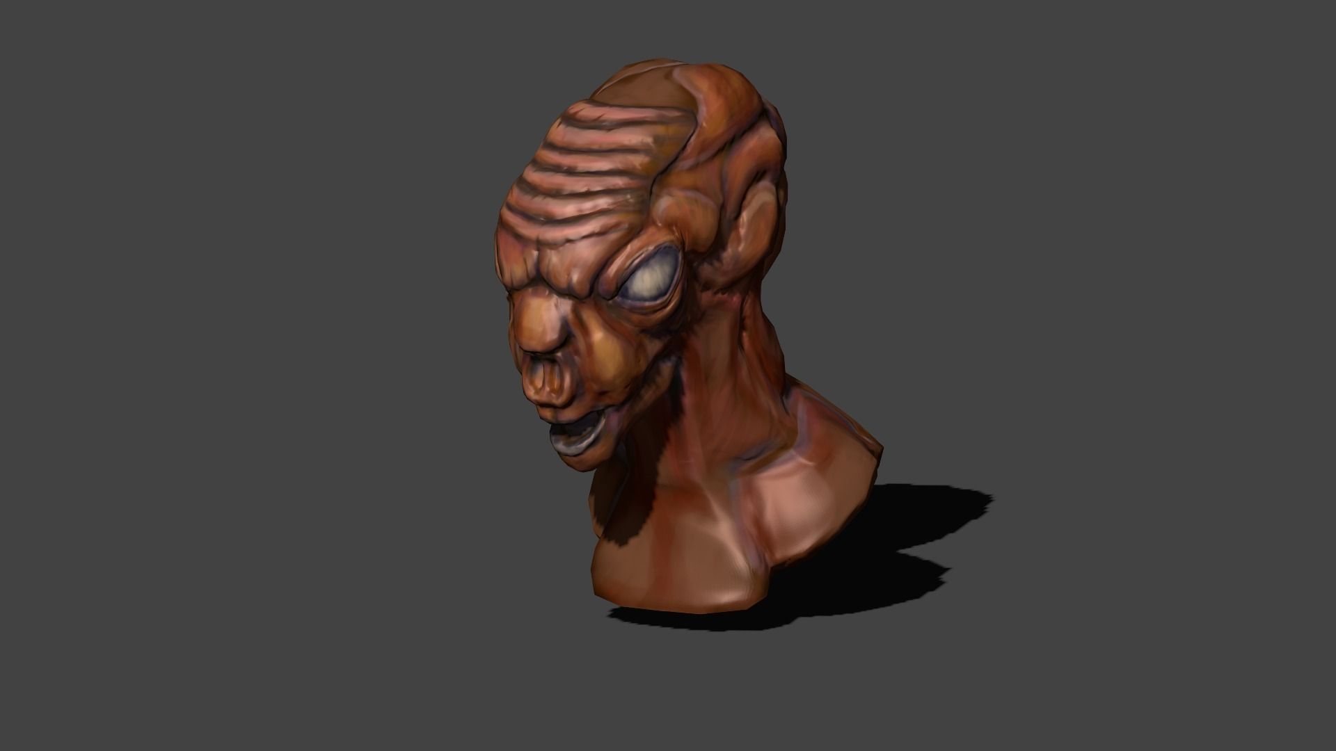 AlienHead bust of alien head Low-poly 3D model_6