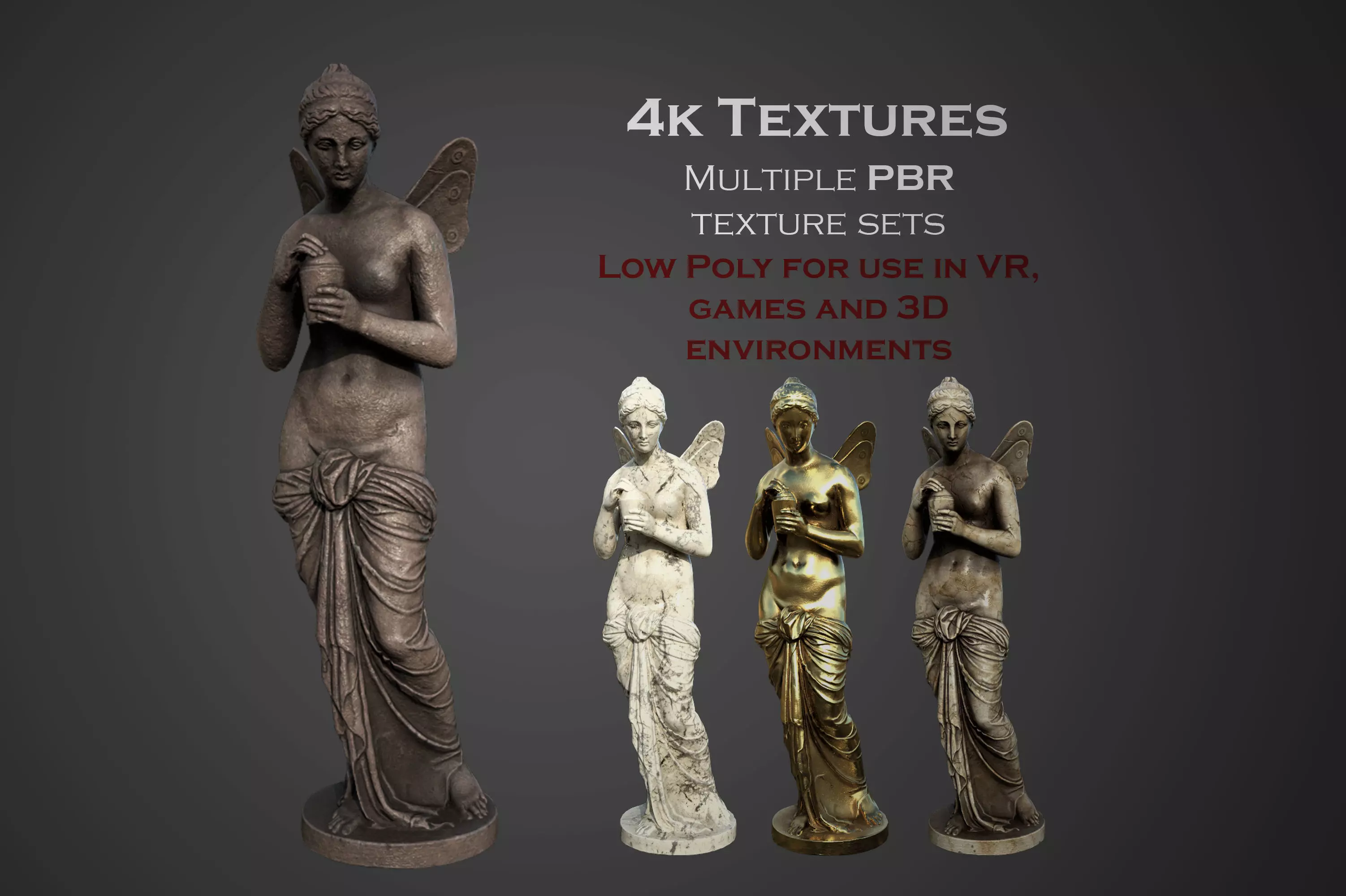 Statue of Psyche  Low-poly 3D model_0