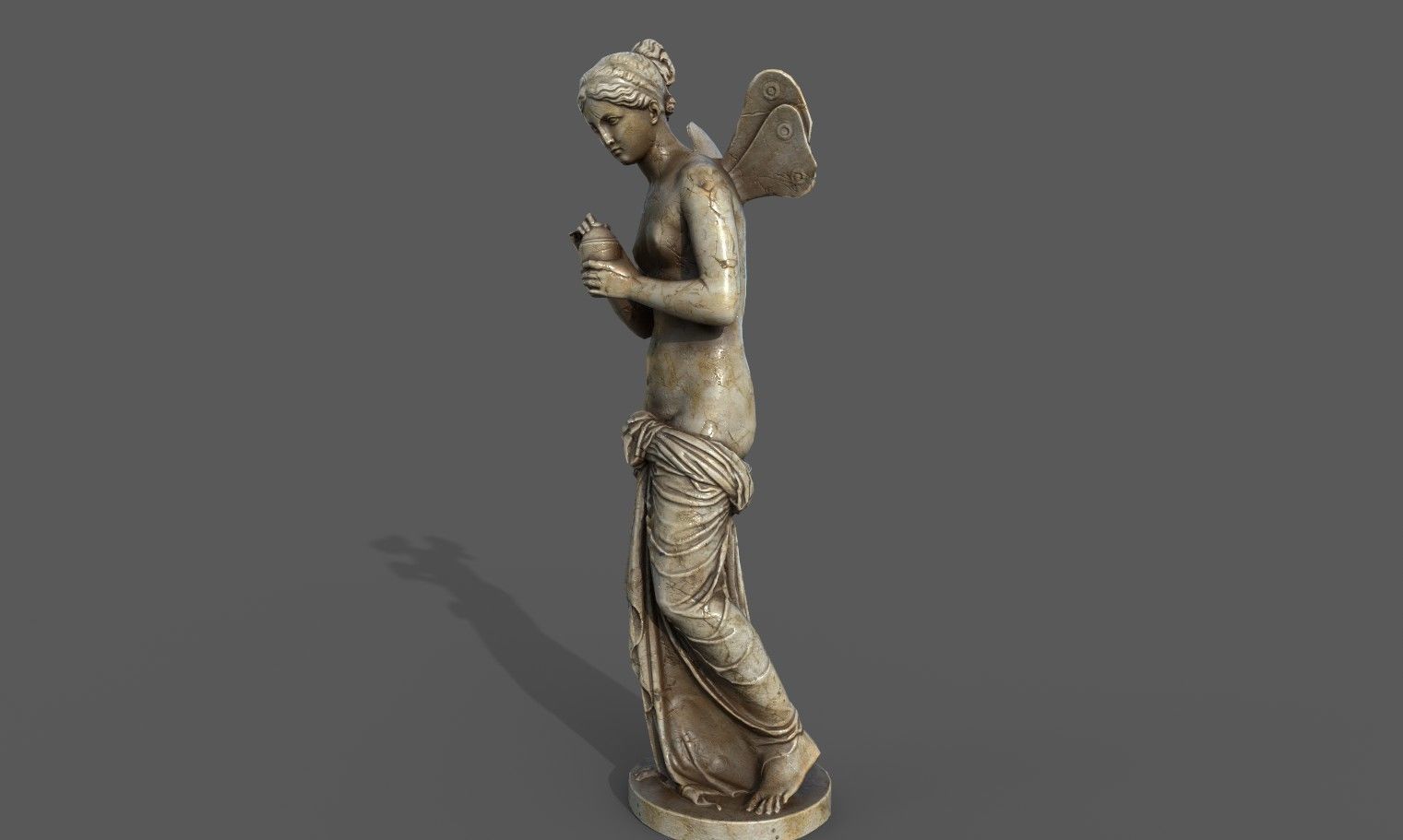 Statue of Psyche  Low-poly 3D model_10