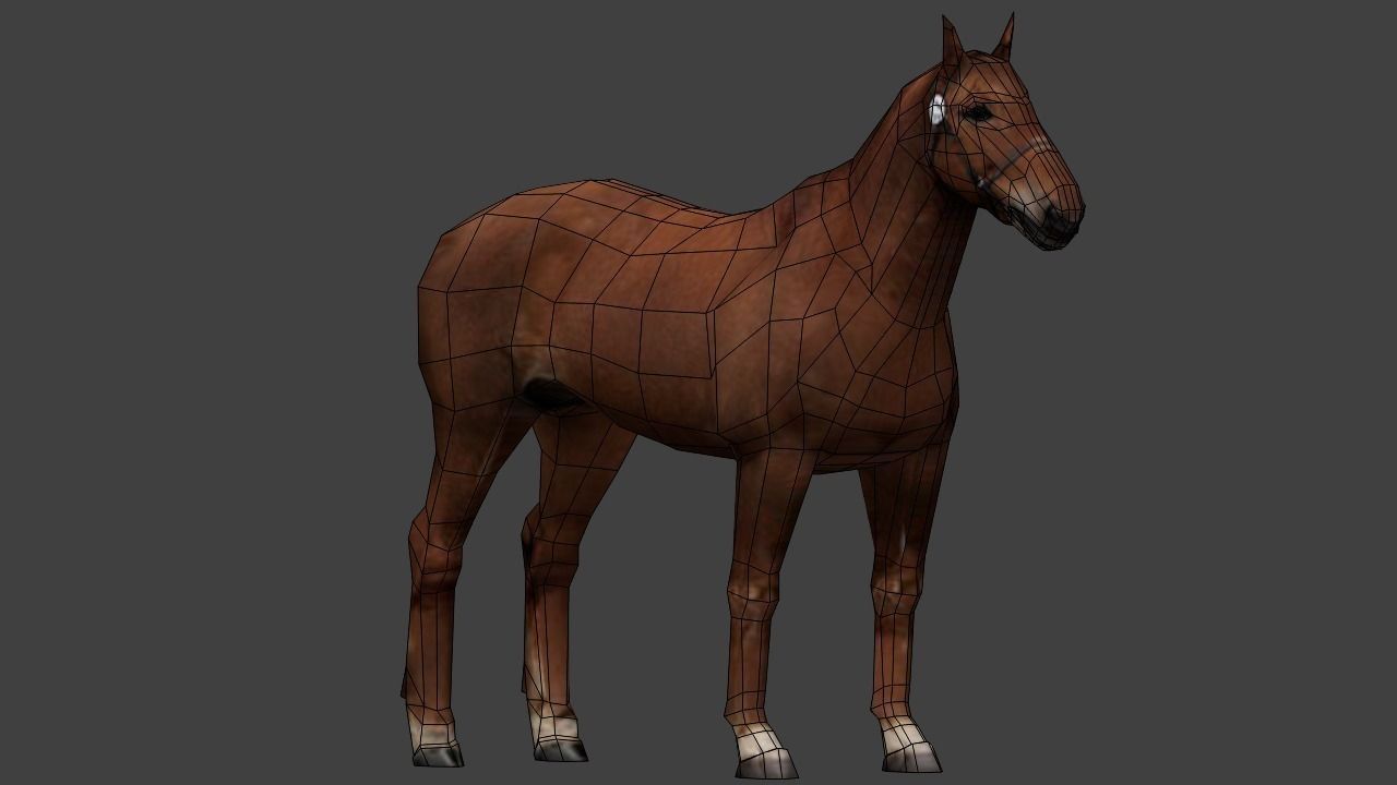 Horse Low poly Low-poly 3D model_3