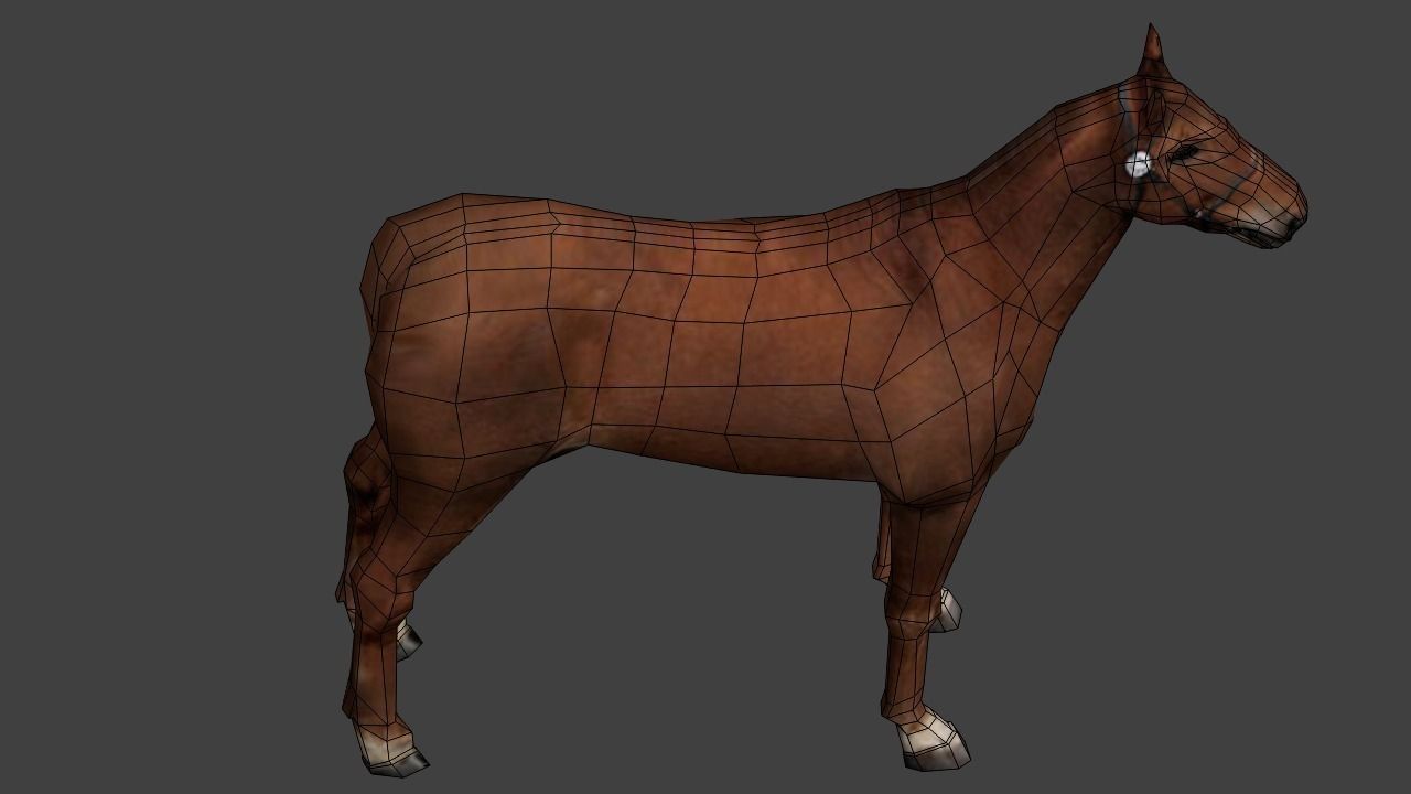 Horse Low poly Low-poly 3D model_0