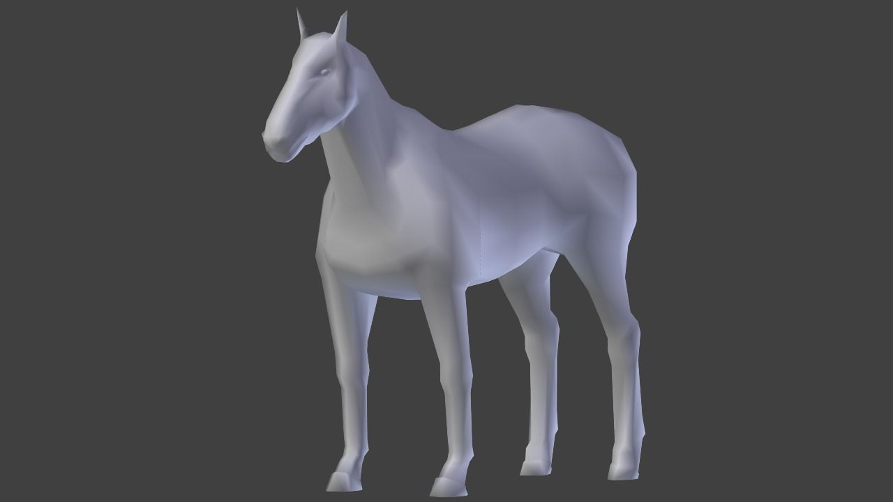 Horse Low poly Low-poly 3D model_12