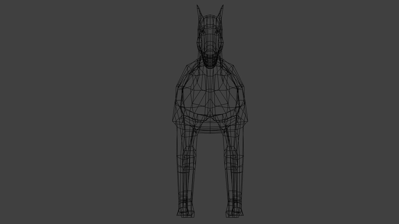 Horse Low poly Low-poly 3D model_9