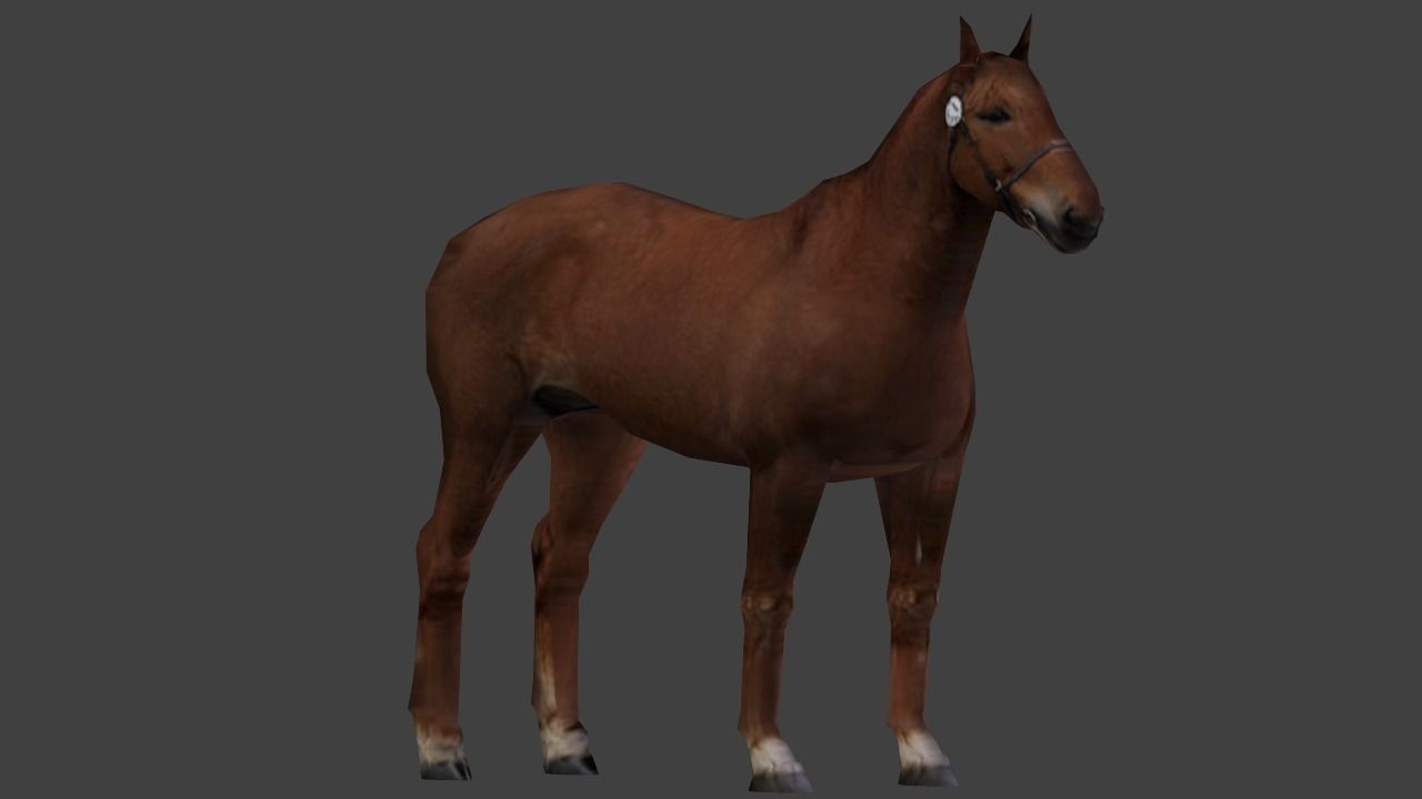Horse Low poly Low-poly 3D model_1