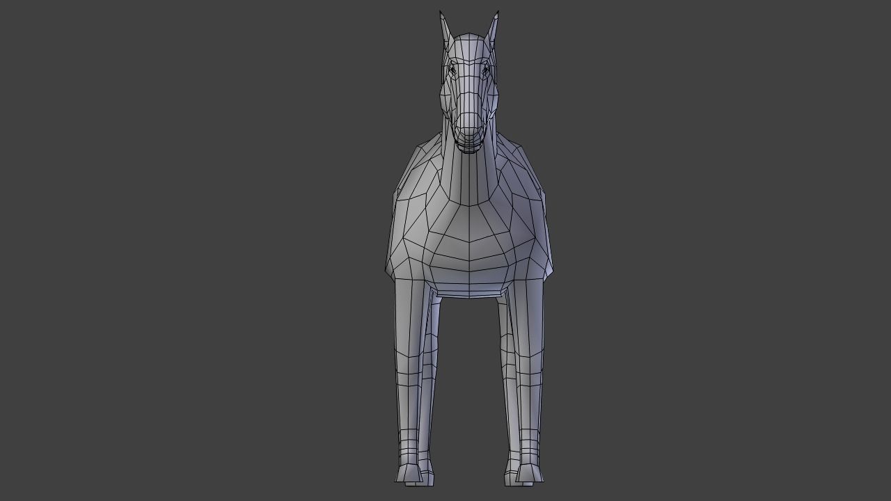 Horse Low poly Low-poly 3D model_7