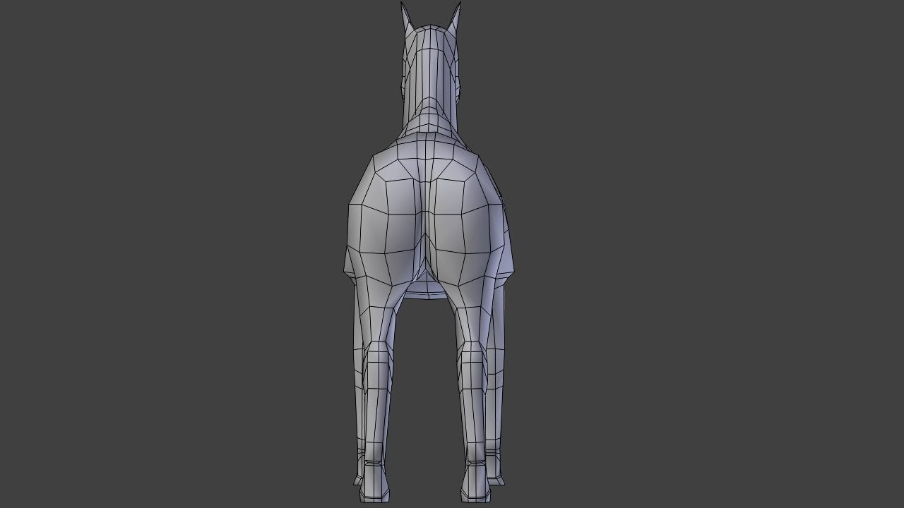 Horse Low poly Low-poly 3D model_8