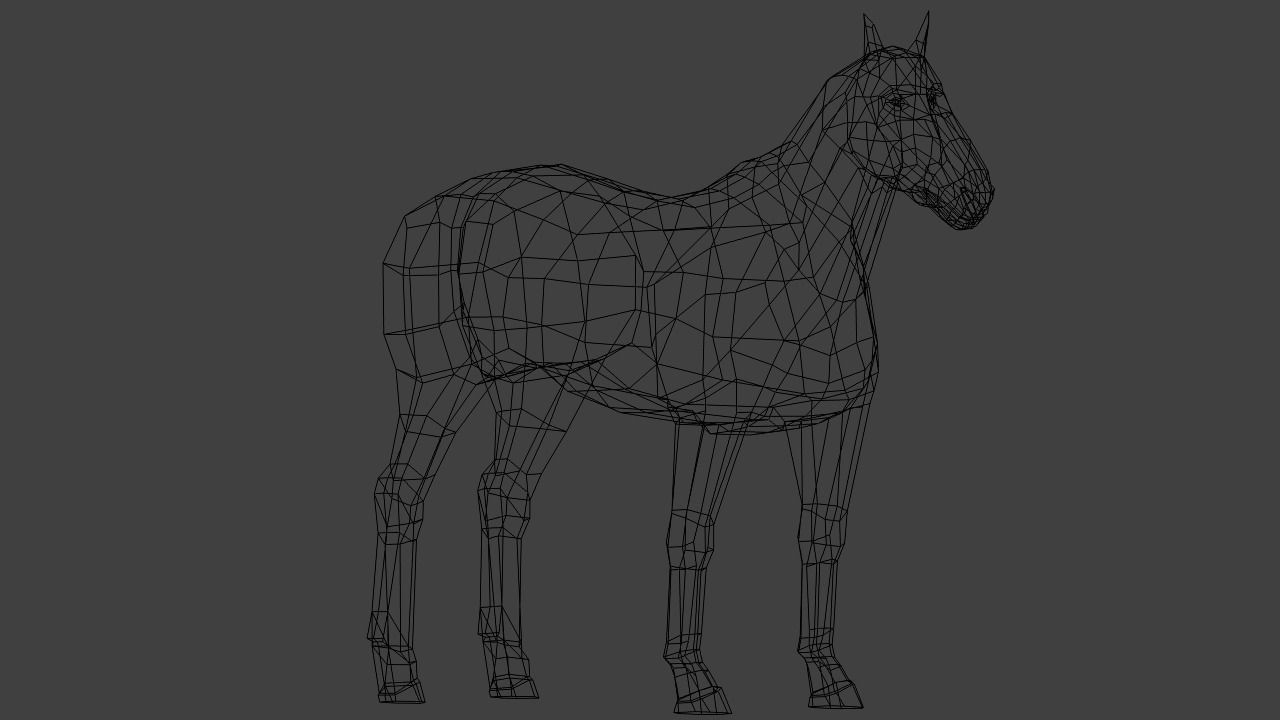 Horse Low poly Low-poly 3D model_10