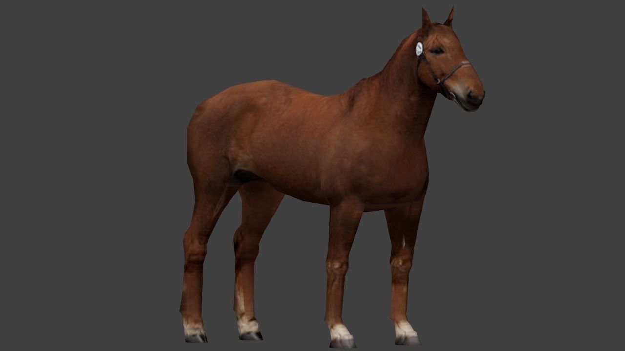 Horse Low poly Low-poly 3D model_2