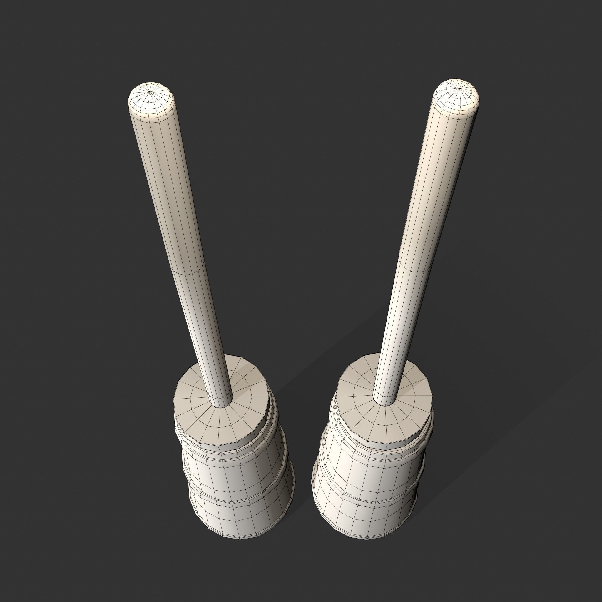 Medieval Butter Churn with Butter Low-poly 3D model_20