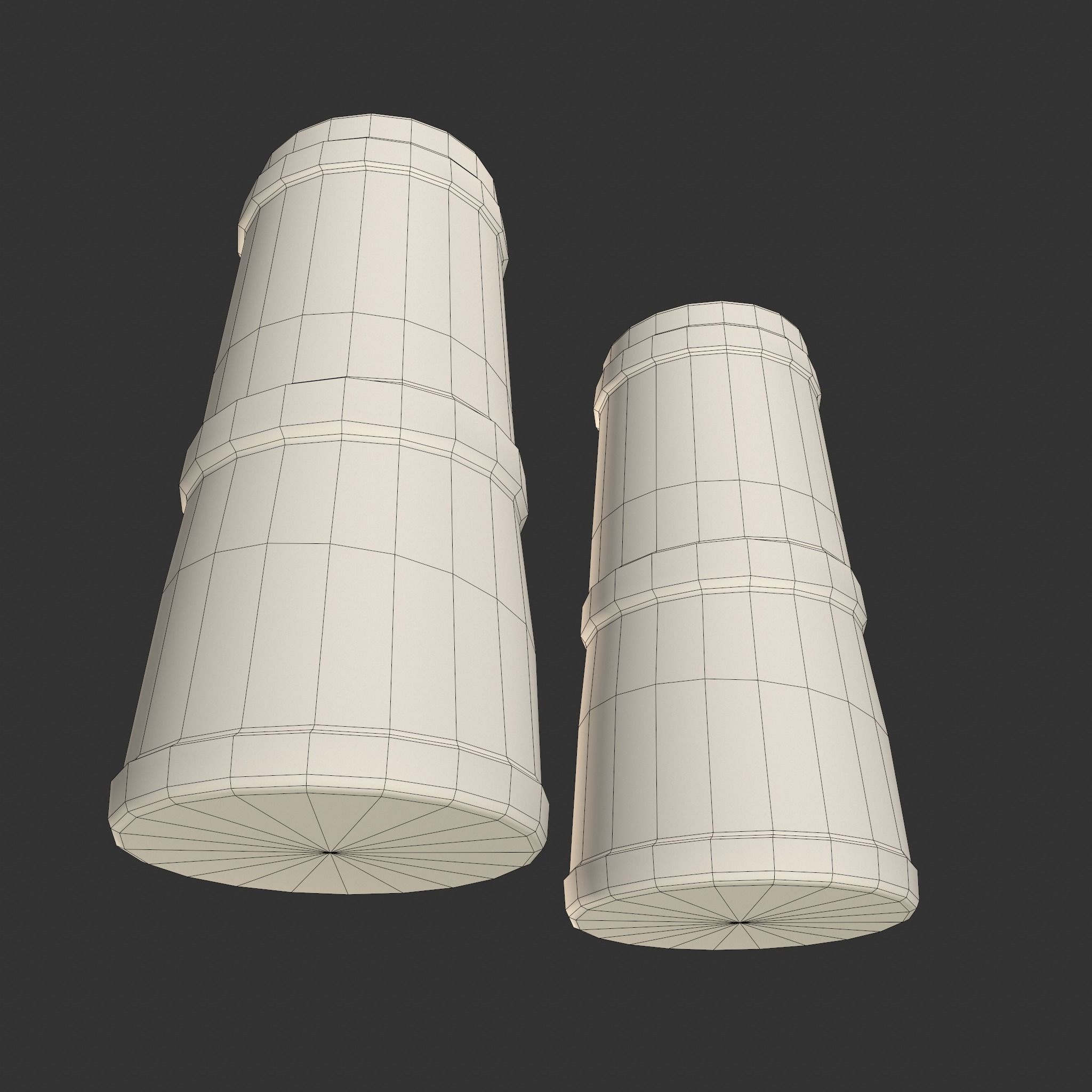 Medieval Butter Churn with Butter Low-poly 3D model_32