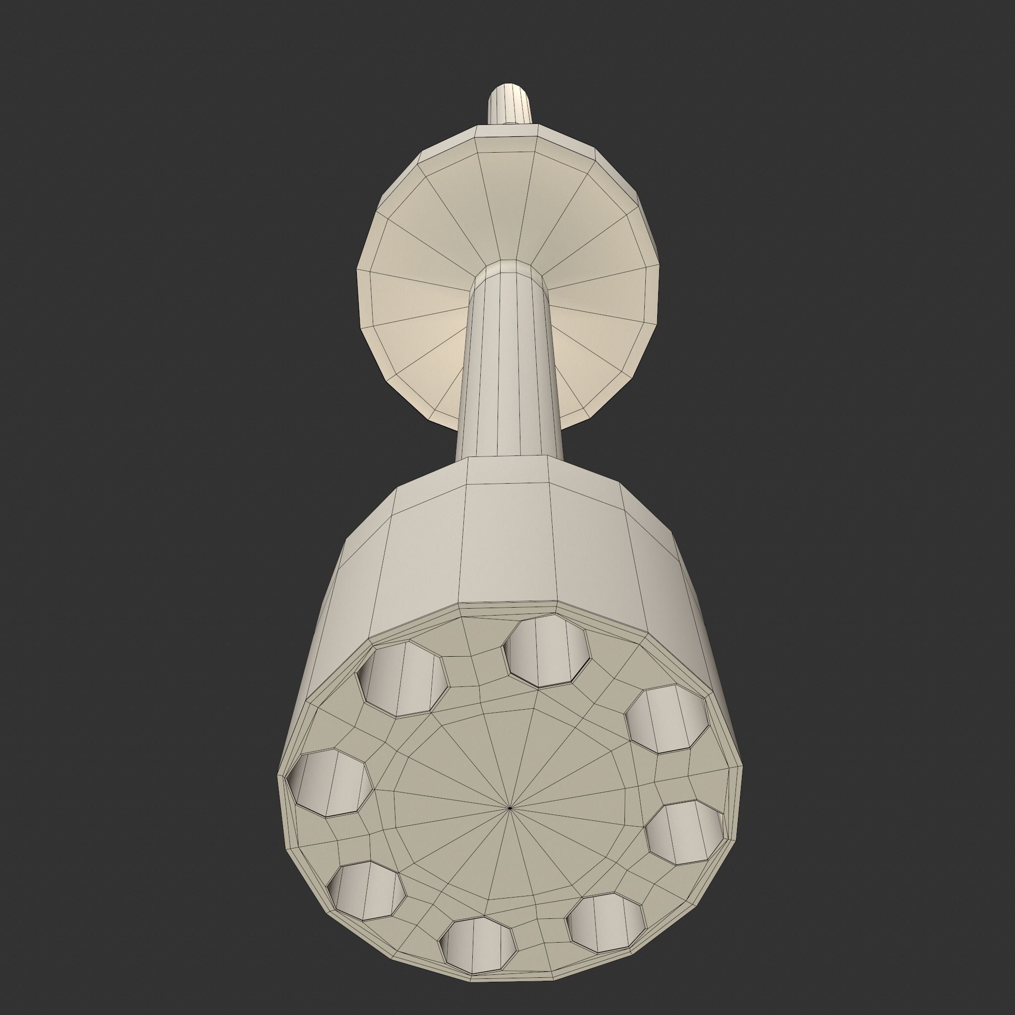 Medieval Butter Churn with Butter Low-poly 3D model_12