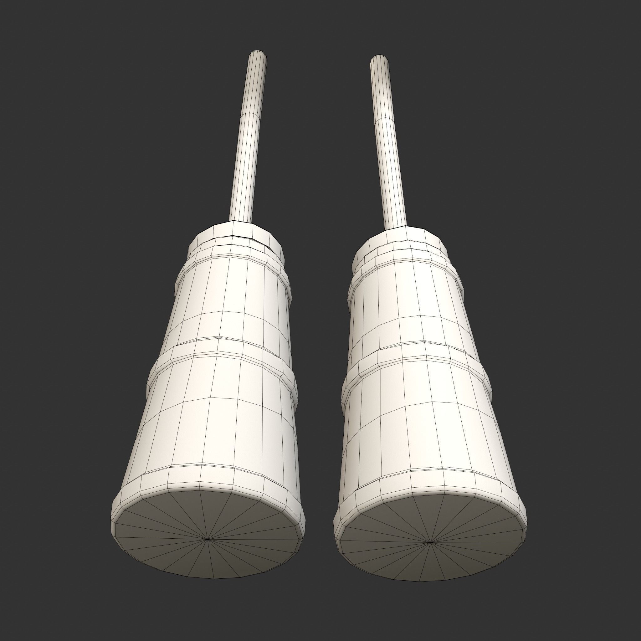 Medieval Butter Churn with Butter Low-poly 3D model_23