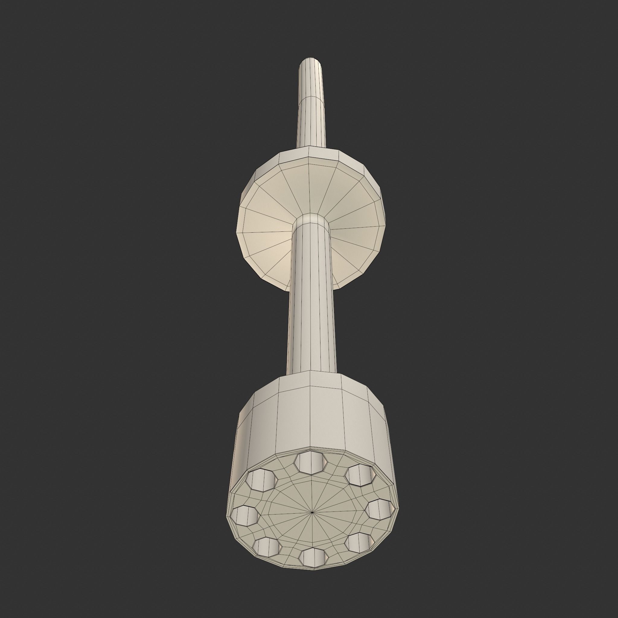 Medieval Butter Churn with Butter Low-poly 3D model_8
