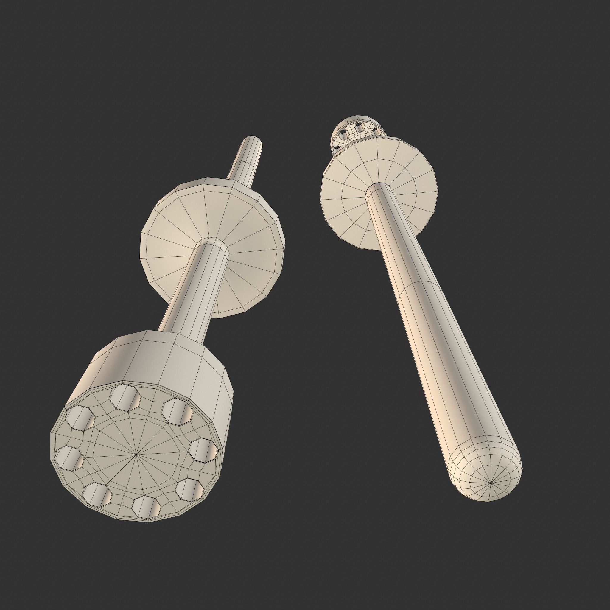 Medieval Butter Churn with Butter Low-poly 3D model_11