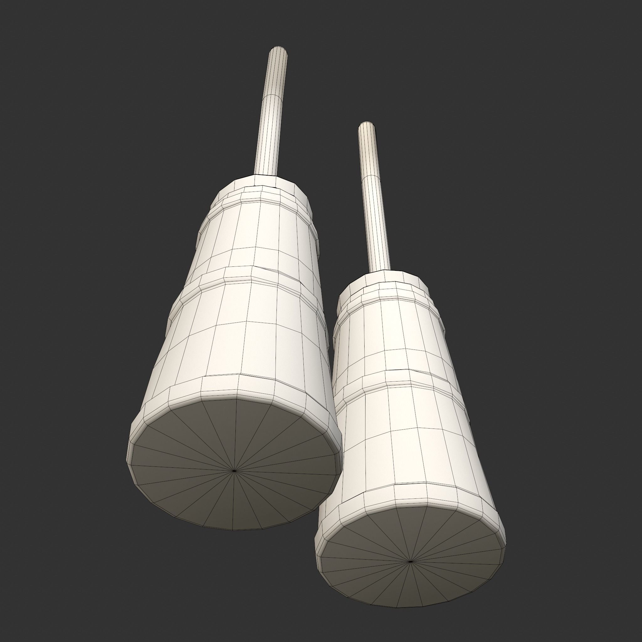 Medieval Butter Churn with Butter Low-poly 3D model_18