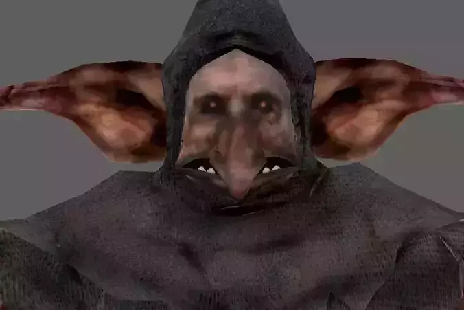 Goblin Low poly animated character holding sword Low-poly 3D model