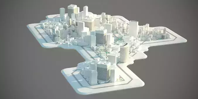 Mini City Blocks - 3ds Max Low-poly 3D model