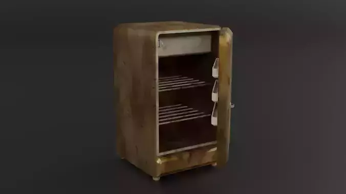 Old Refrigerator Low Poly - Asset Low-Poly 3D Model 