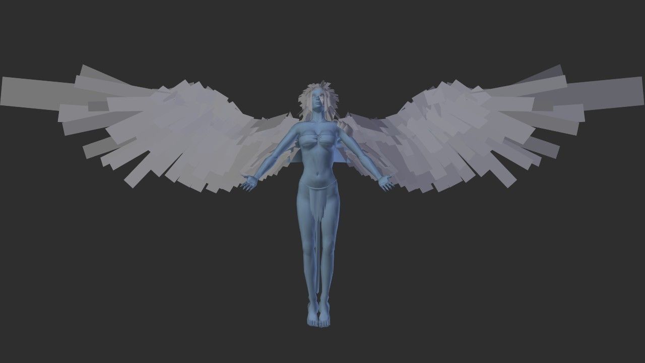 Clothed Harpy Low-poly 3D model_29