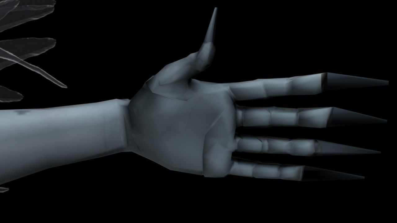 Clothed Harpy Low-poly 3D model_15