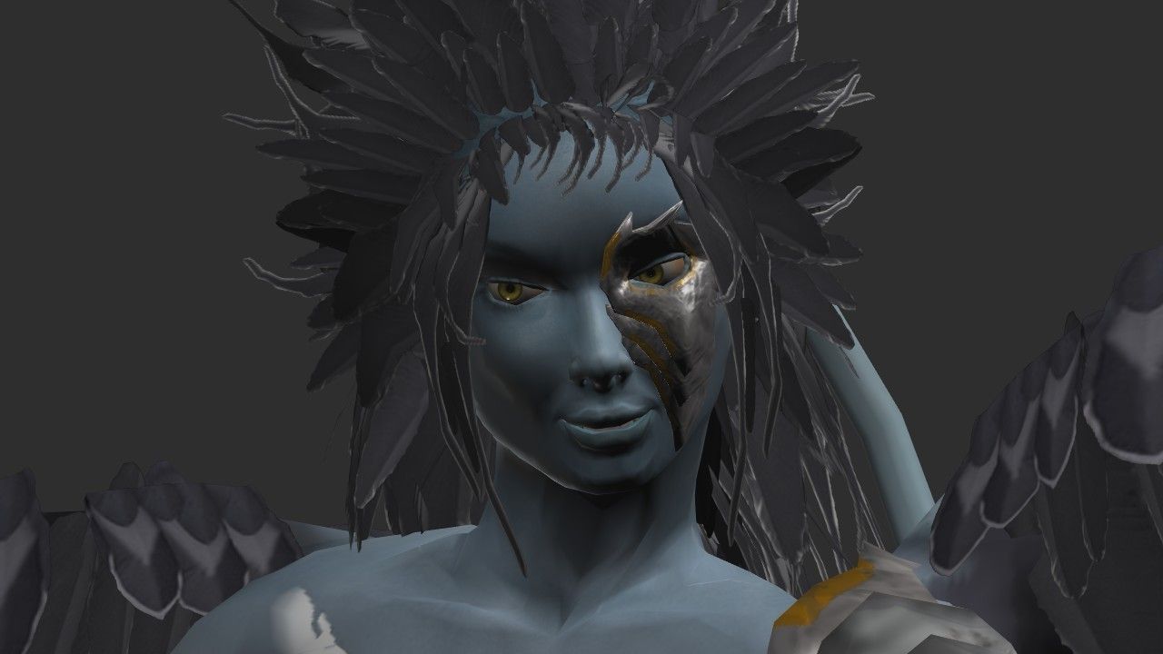 Clothed Harpy Low-poly 3D model_21