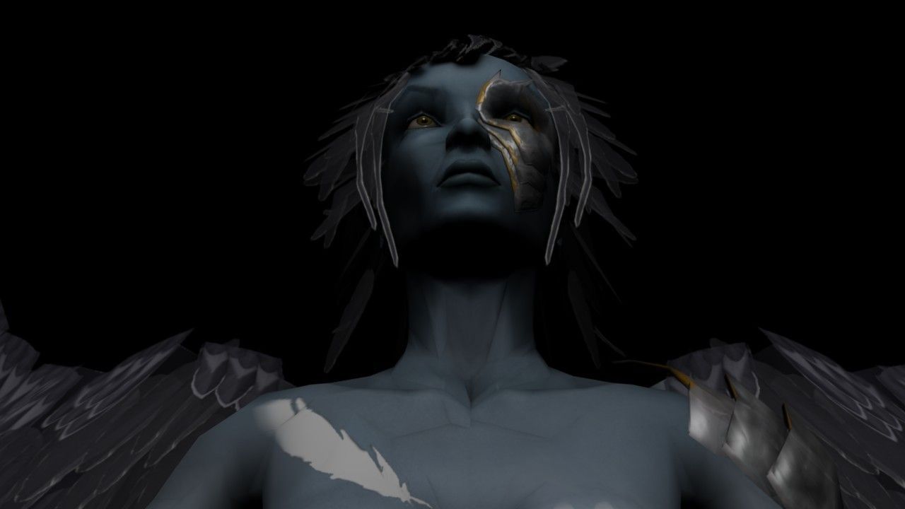 Clothed Harpy Low-poly 3D model_16