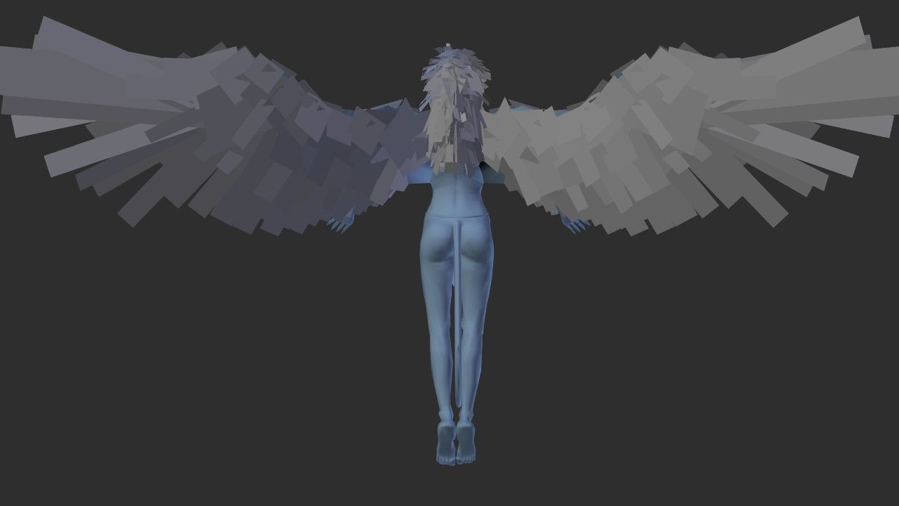 Clothed Harpy Low-poly 3D model_30