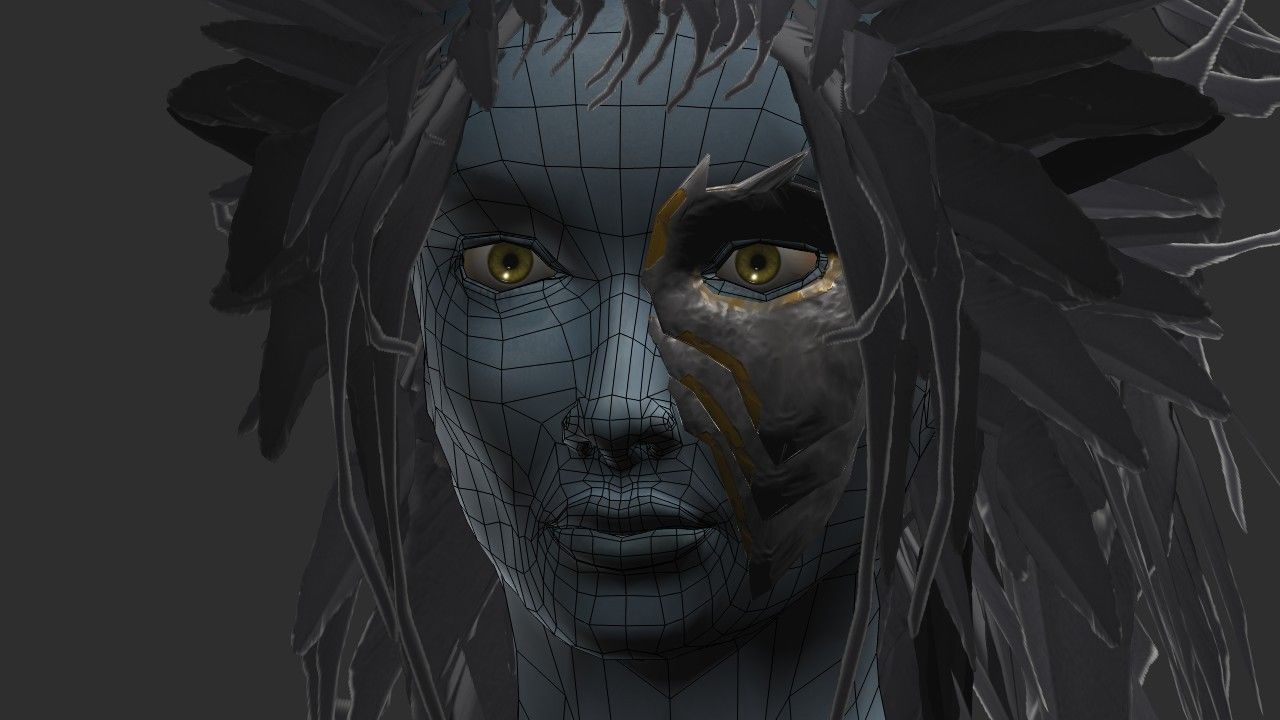 Clothed Harpy Low-poly 3D model_24