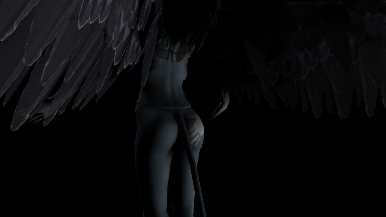 Clothed Harpy Low-poly 3D model_19
