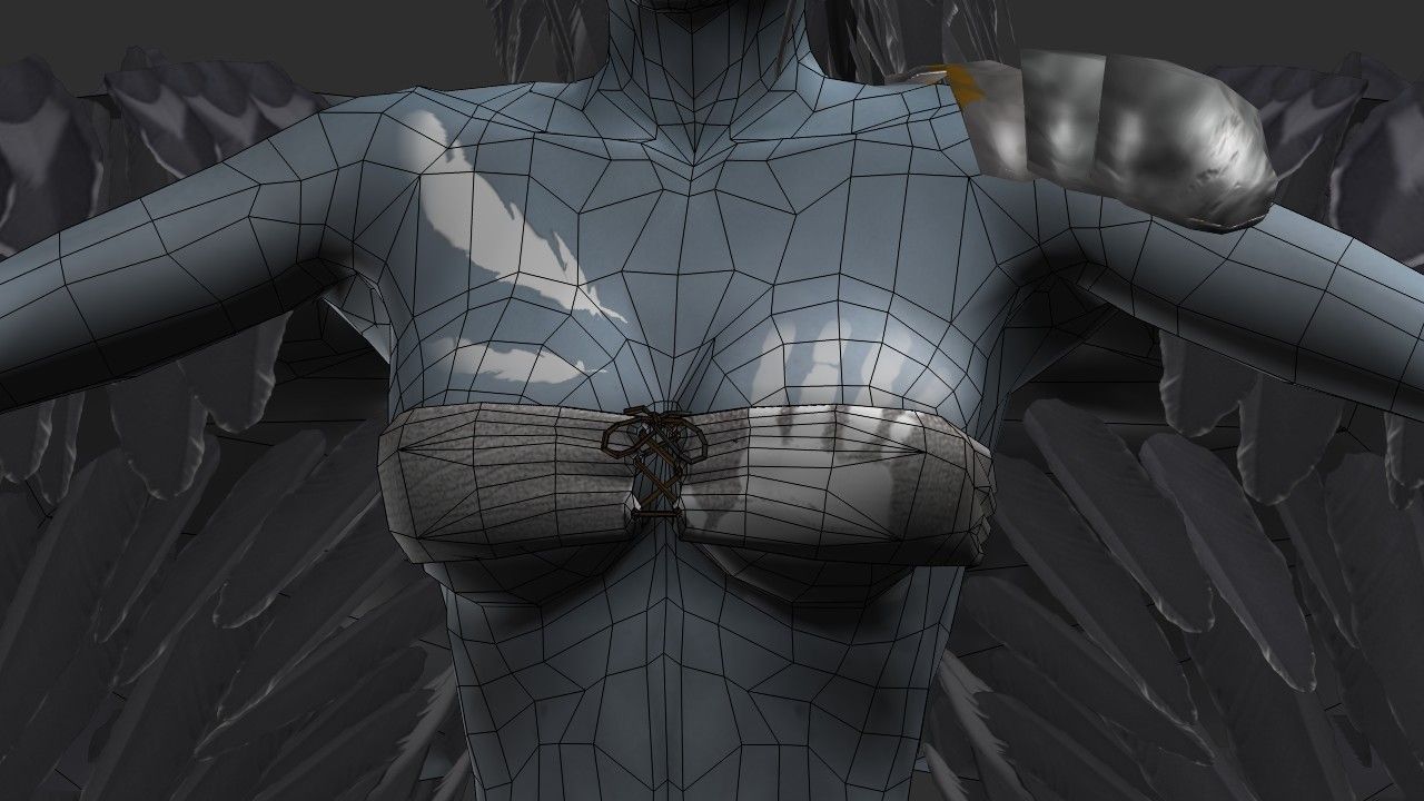 Clothed Harpy Low-poly 3D model_26