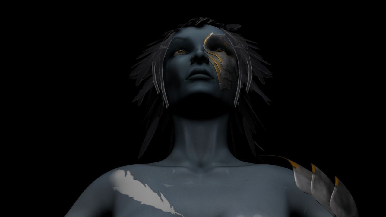 Clothed Harpy Low-poly 3D model_18