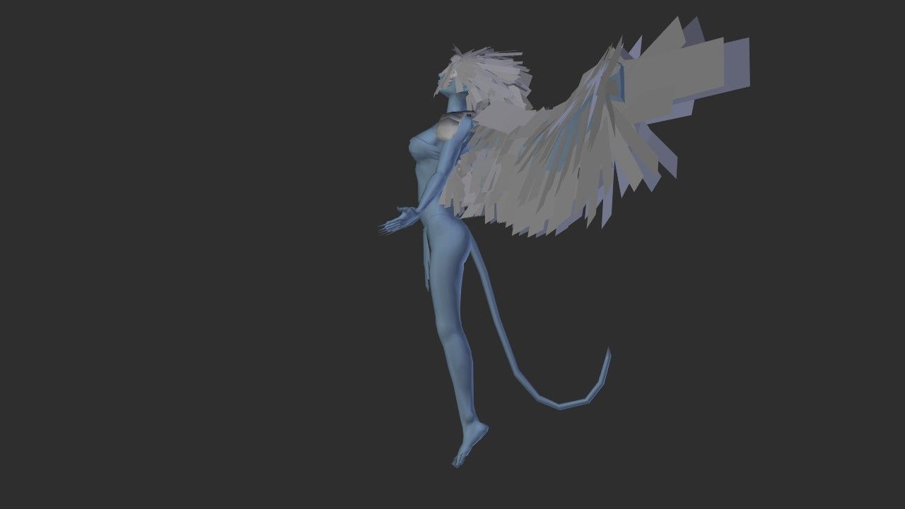 Clothed Harpy Low-poly 3D model_28