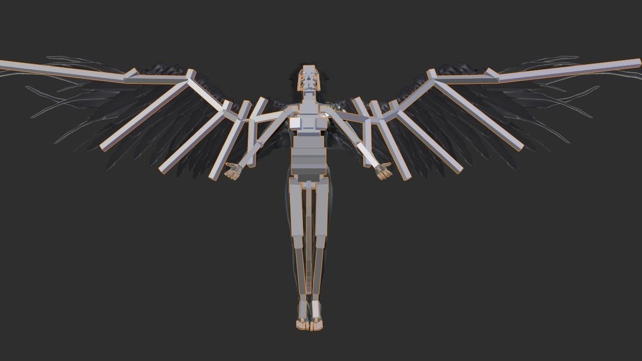 Clothed Harpy Low-poly 3D model_31