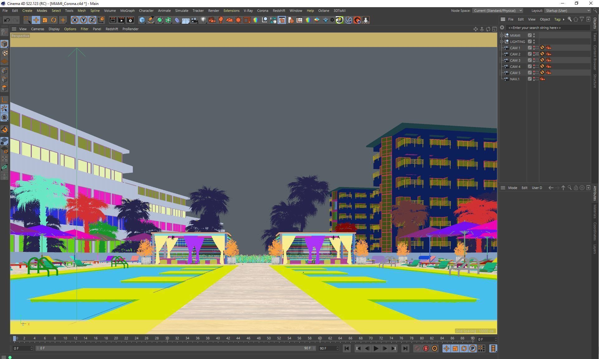 Corona - C4D Scene files - Miami Holiday Resort 3D model_9