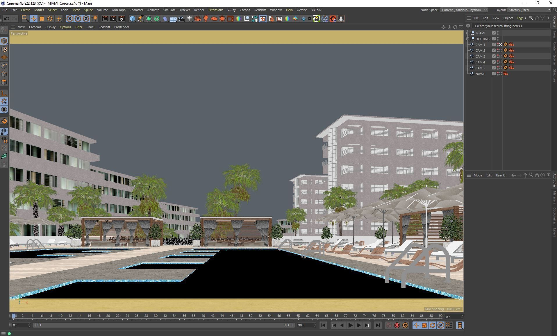 Corona - C4D Scene files - Miami Holiday Resort 3D model_10