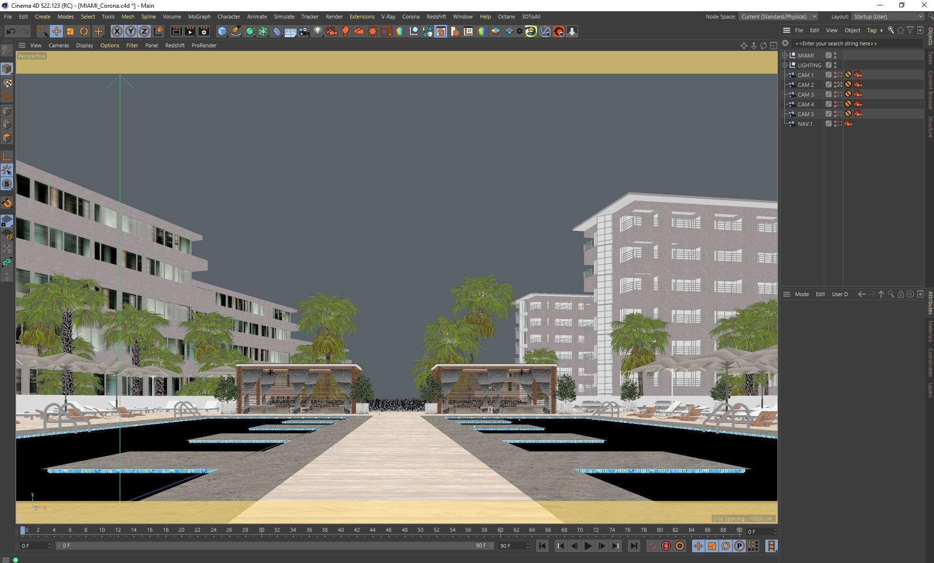 Corona - C4D Scene files - Miami Holiday Resort 3D model_11