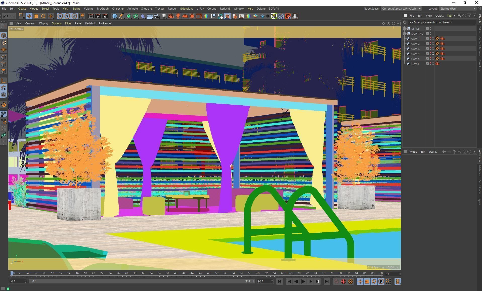 Corona - C4D Scene files - Miami Holiday Resort 3D model_7