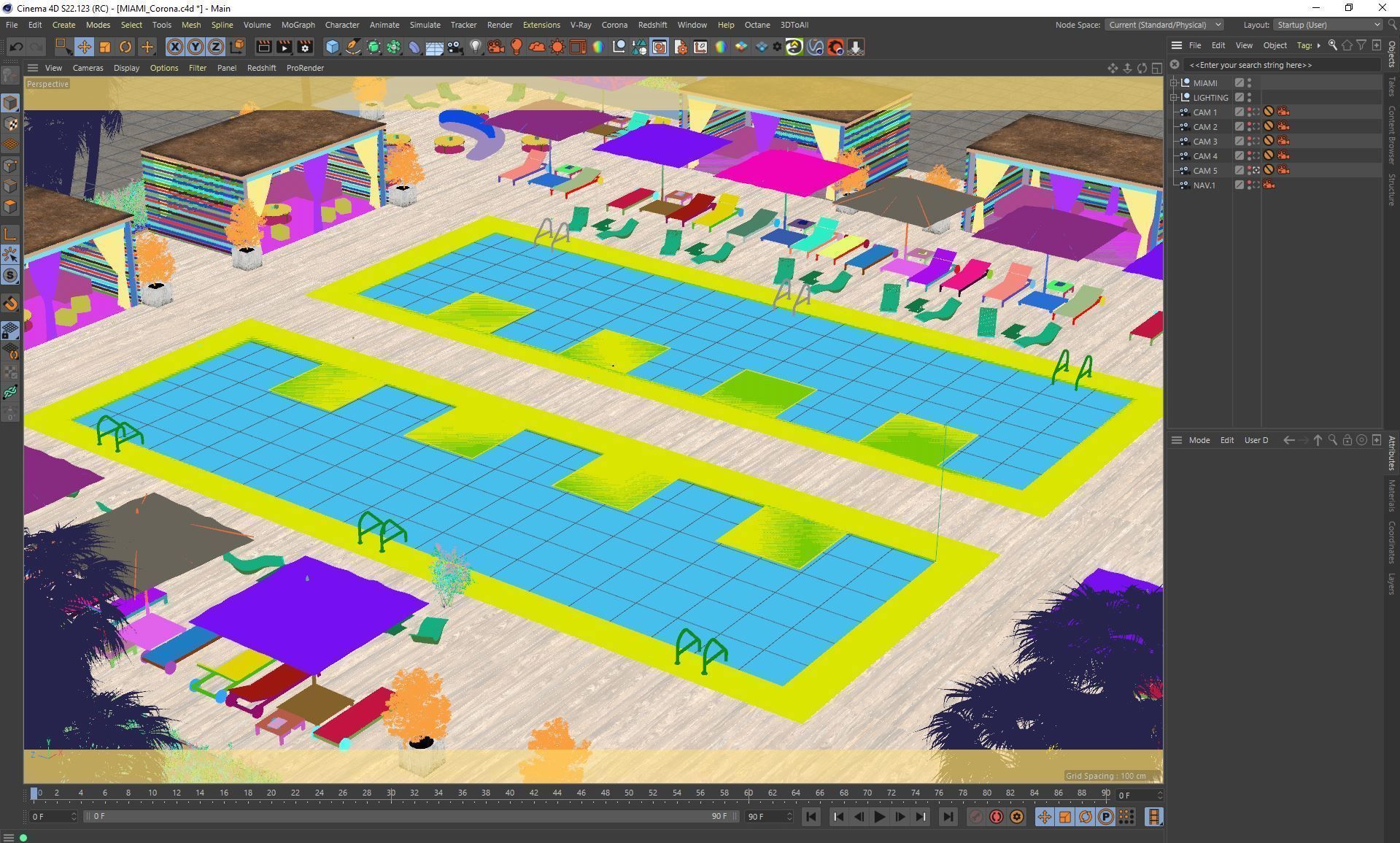 Corona - C4D Scene files - Miami Holiday Resort 3D model_8