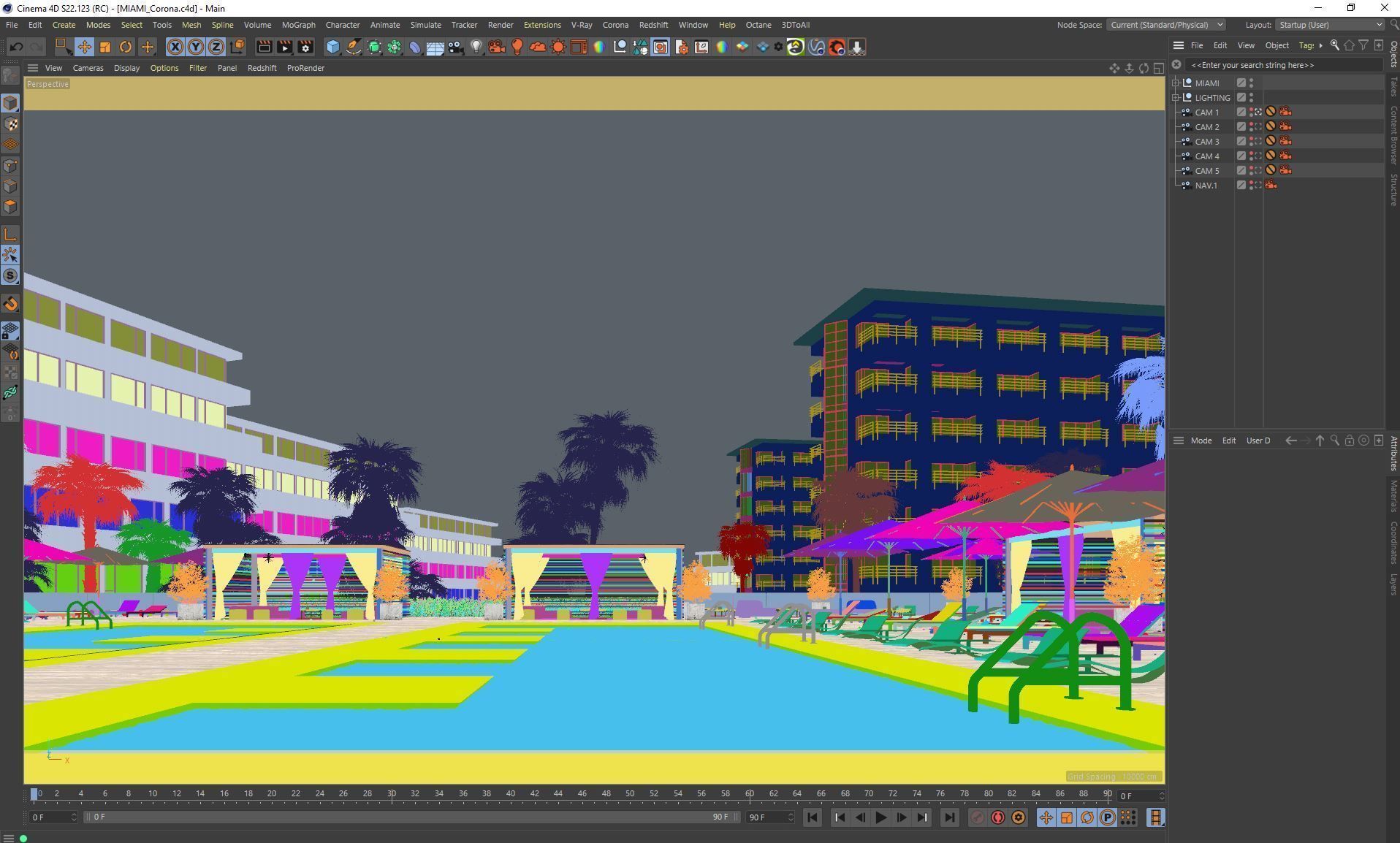 Corona - C4D Scene files - Miami Holiday Resort 3D model_5