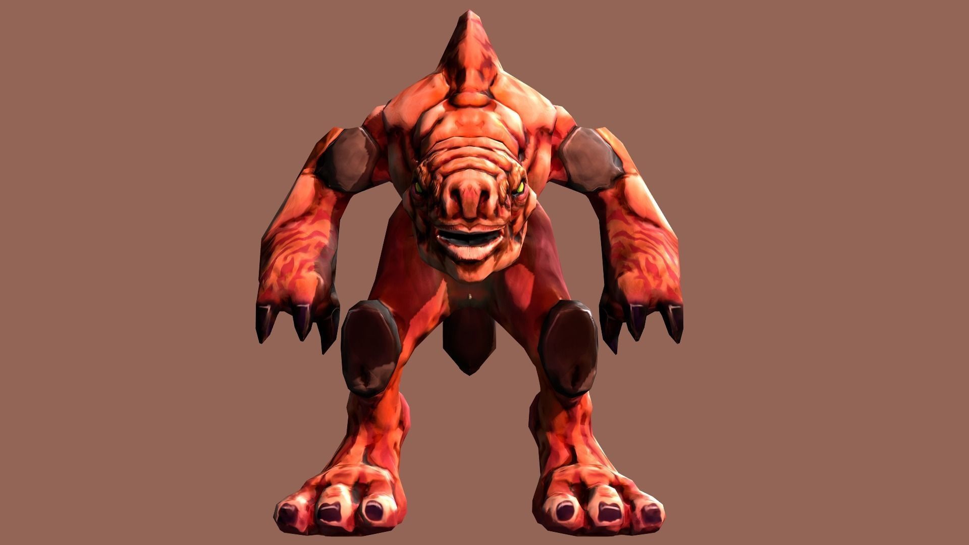 DevilDog orange monster Low-poly 3D model_1