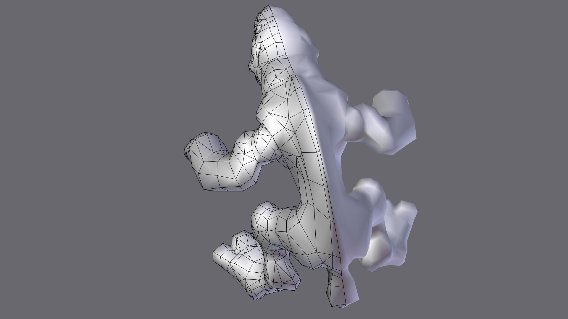 DevilDog orange monster Low-poly 3D model_12