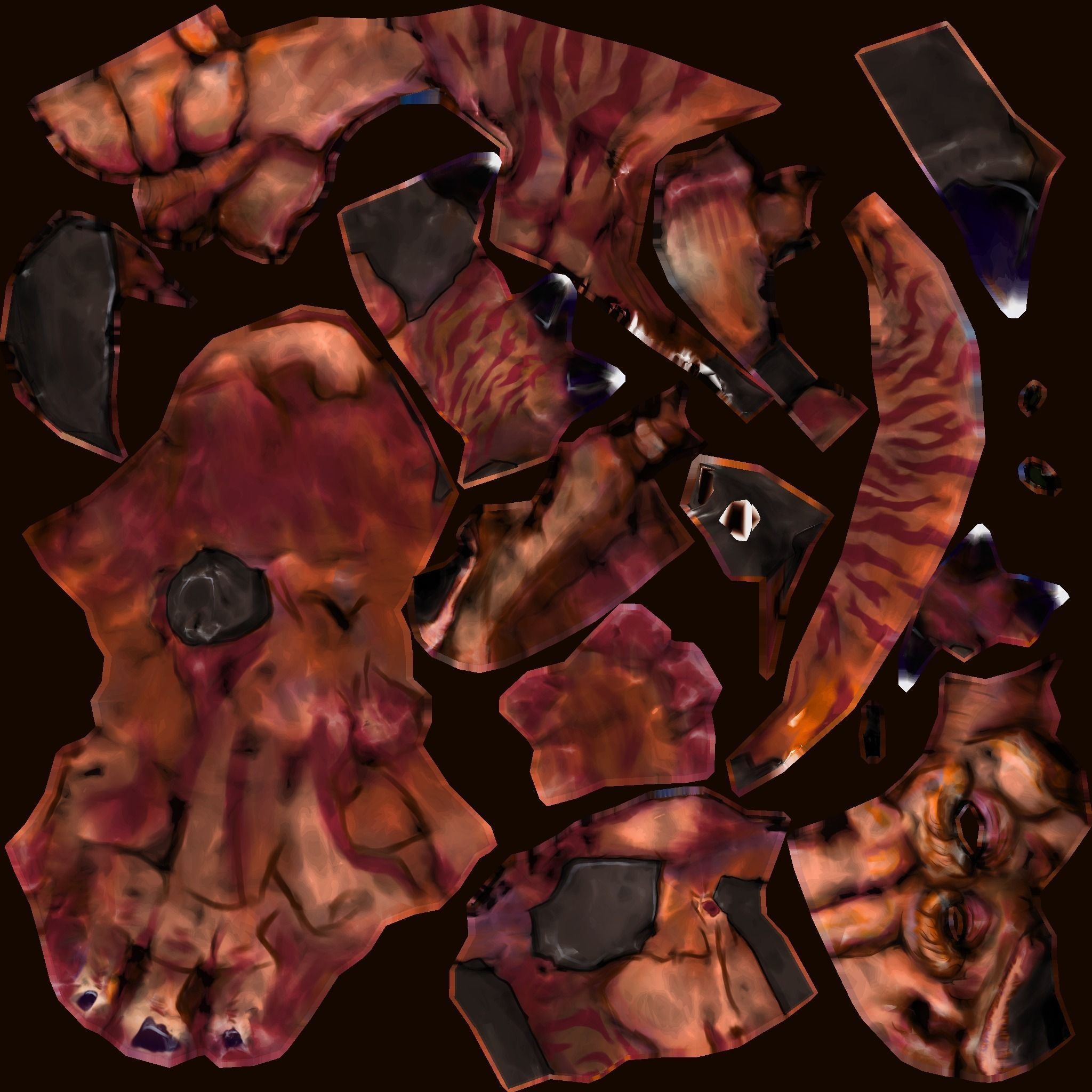 DevilDog orange monster Low-poly 3D model_17