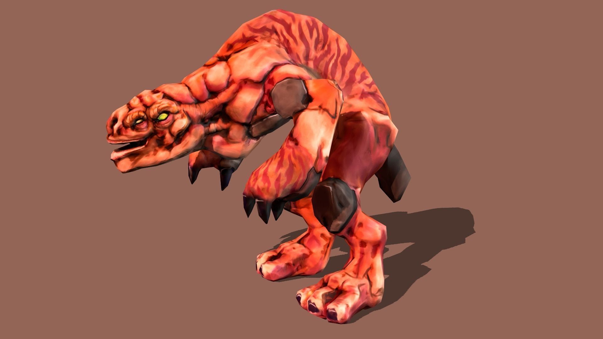 DevilDog orange monster Low-poly 3D model_9