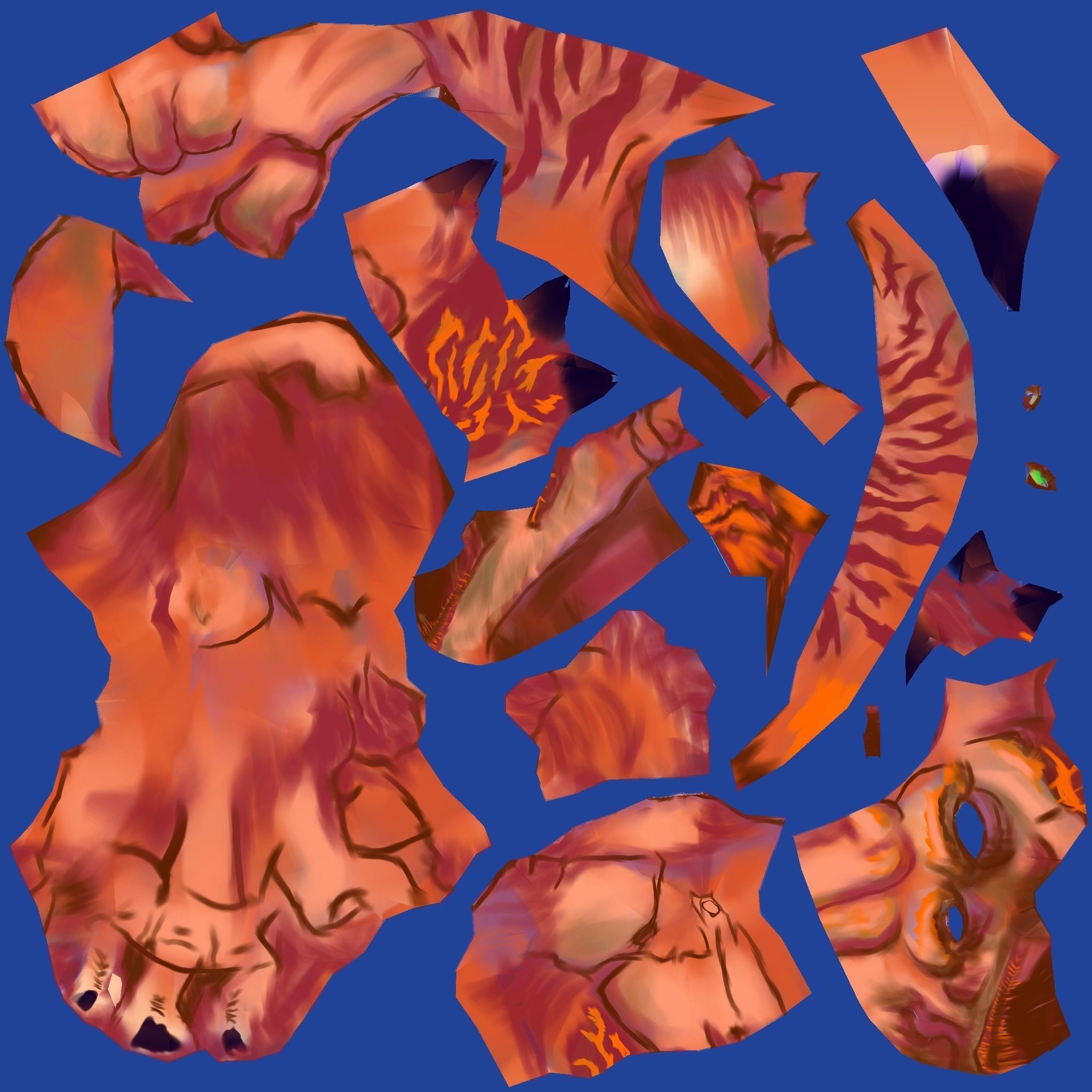 DevilDog orange monster Low-poly 3D model_15