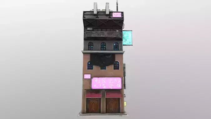 Cyberpunk Building 8 Low-poly 3D model