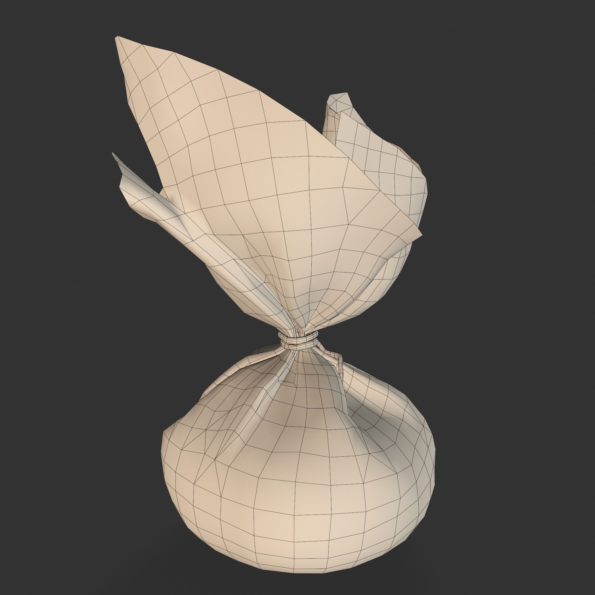 Medieval Cheese Sacks Low-poly 3D model_8