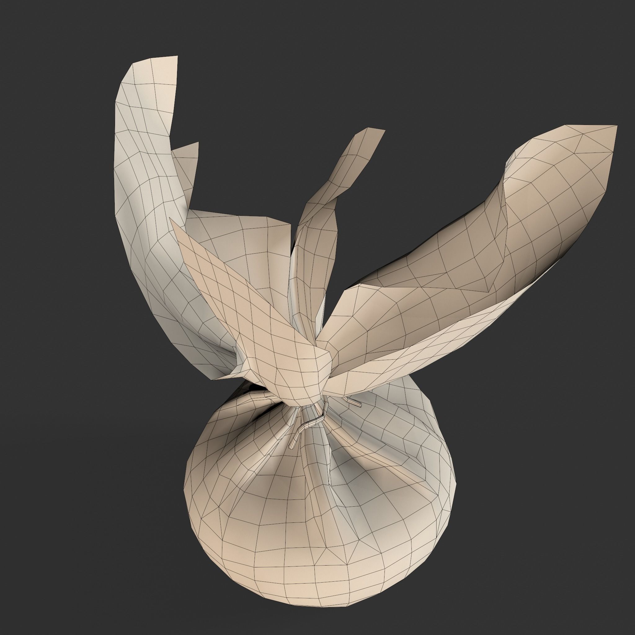 Medieval Cheese Sacks Low-poly 3D model_7