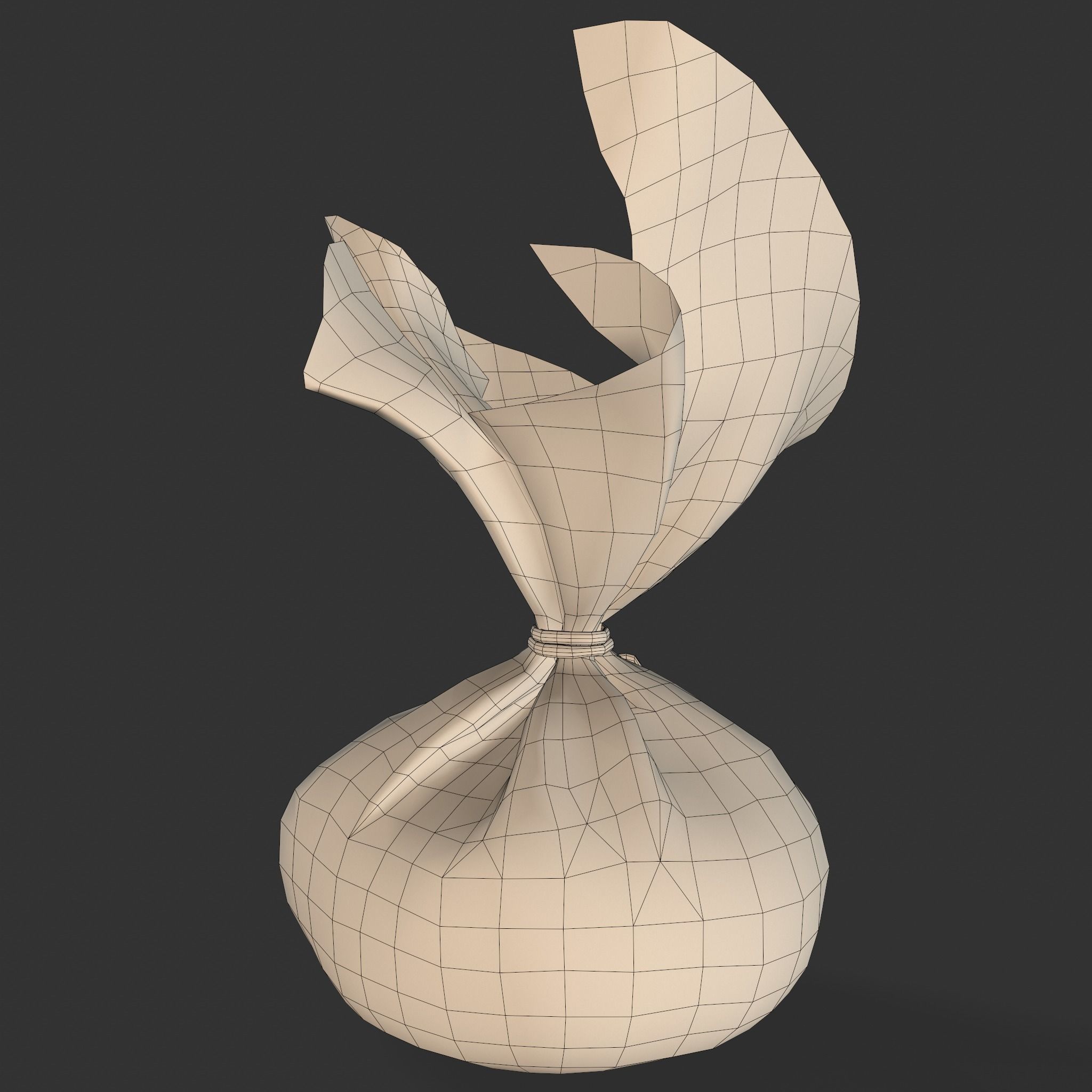 Medieval Cheese Sacks Low-poly 3D model_9